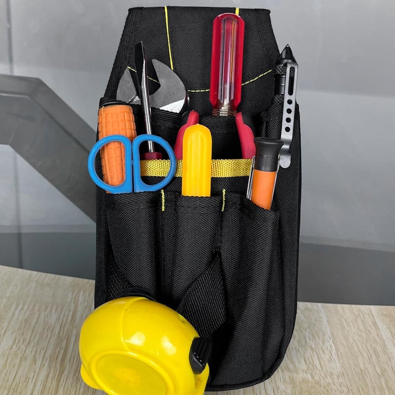 FAUDRECRO Small Tool Pouch with Belt Clip, Tool Pouch Holder,Multi Pocket Holster Organizer for Electrician Construction Maintenance,Durable Lightweight - Image 5